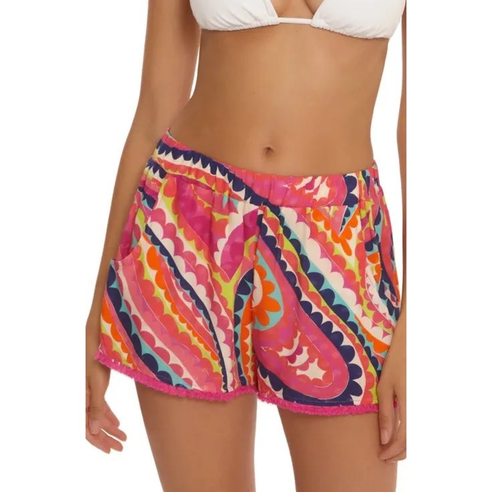 Trina Turk Aphrodite Cover-Up Shorts Swim Cover Up Women's Size Medium